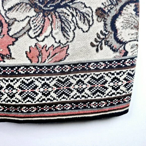 Peruvian Connection Floral Stretch Pima Cotton Bodycon Sweater Dress, Peru, Sz S - Picture 9 of 11